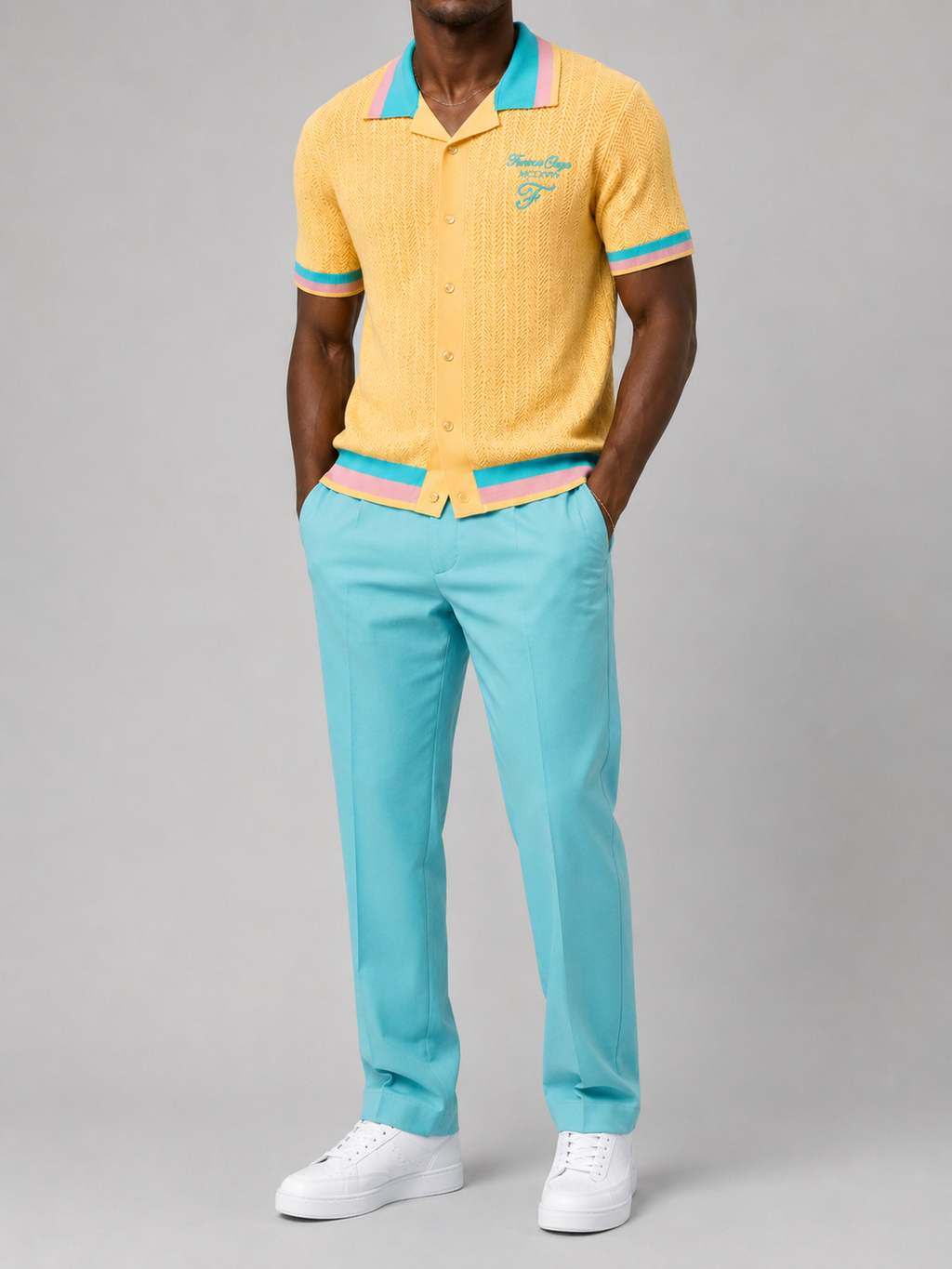 Yellow- Francis Ologo™ Heritage Knit Button-Up Polo