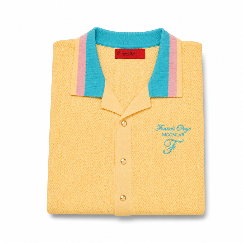Yellow- Francis Ologo™ Heritage Knit Button-Up Polo