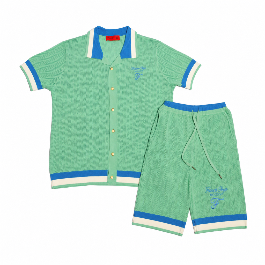 Green- Francis Ologo™ Heritage Knit Button-Up Polo