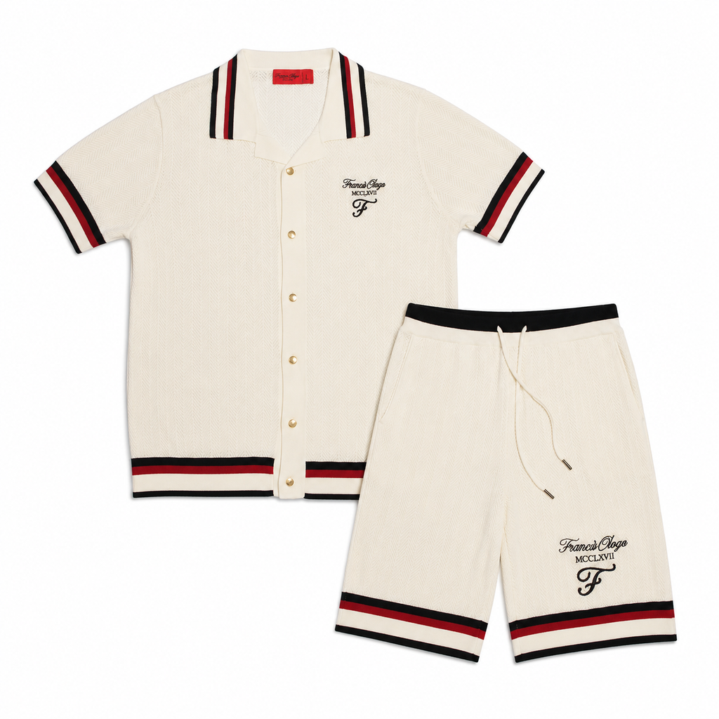 White- Francis Ologo™ Heritage Knit Button-Up Polo