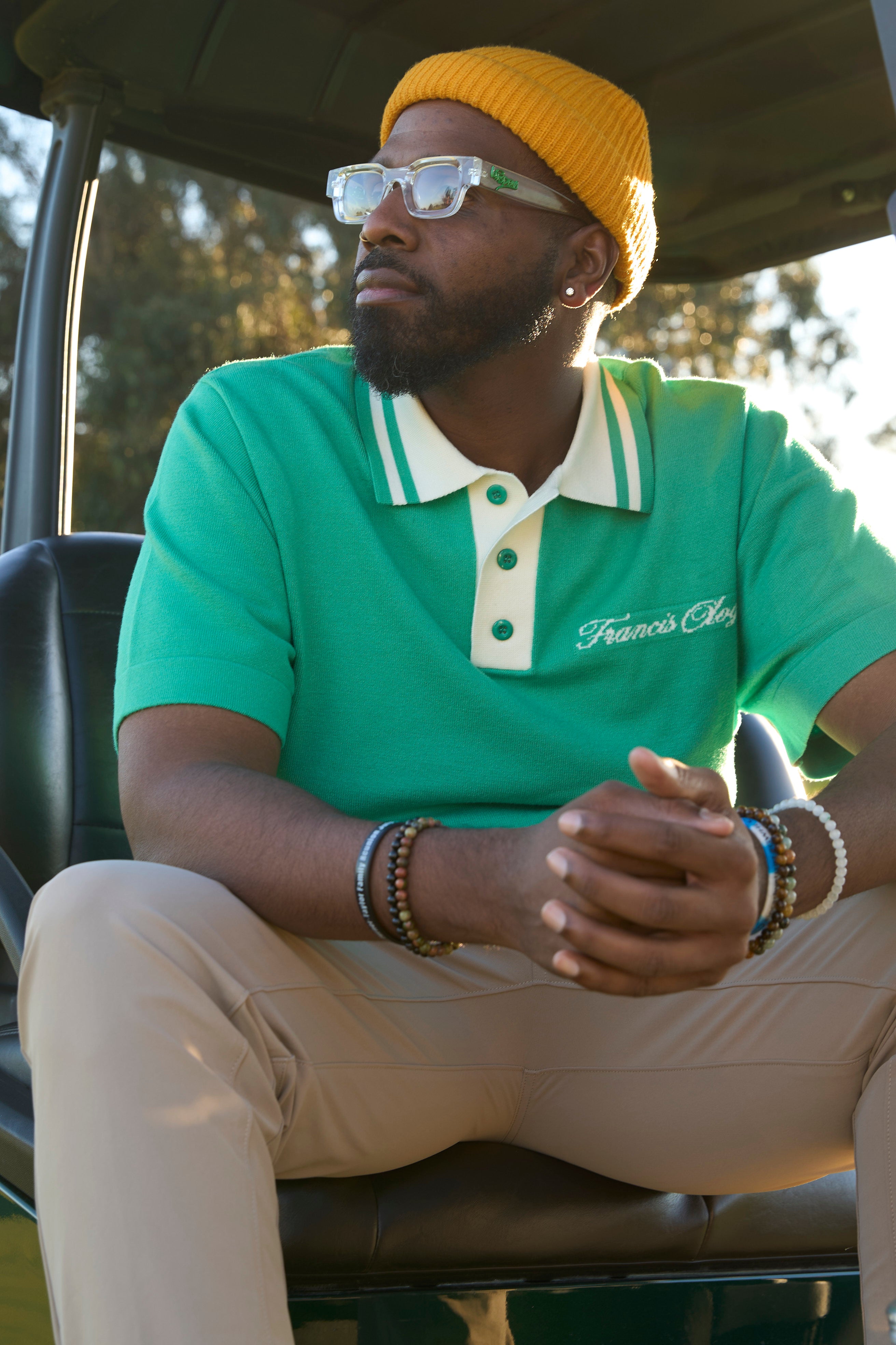 Francis Ologo Signature Knit Golf Polo Green