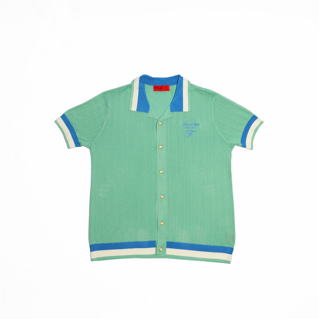 Green- Francis Ologo™ Heritage Knit Button-Up Polo