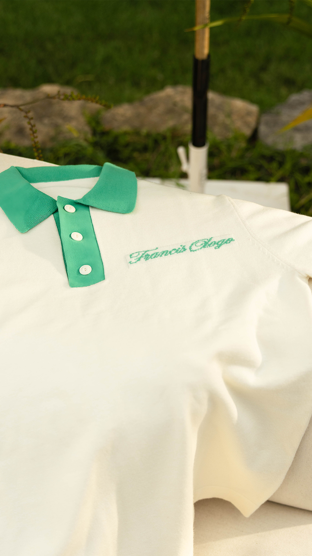 Francis Ologo Signature Knit Golf Polo White